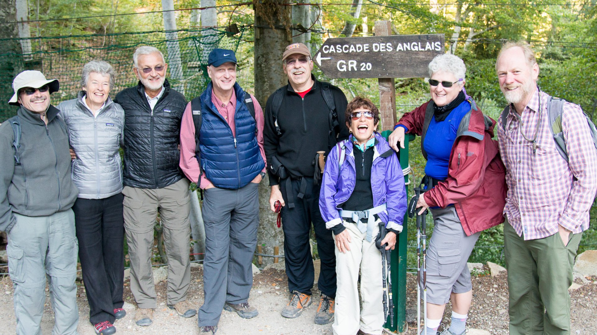 Group on hiking tour in Corsica, France
