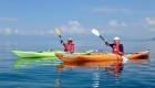 Kayaking through a scenic lake in Rwanda, Africa